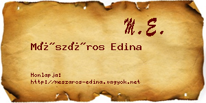Mészáros Edina névjegykártya