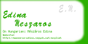 edina meszaros business card